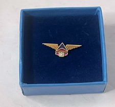 Vintage 1970's Delta Airlines 20 Year Pin 10k Tie Tack w/ Box picture