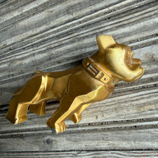 Vtg 1968-79 Mack Truck Gold Plated Bulldog Hood Ornament Pat 87931 24oz Mascot picture