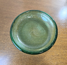 Vintage Blenko Glass 6014 Olive Green Textured Dish Bowl Mid Century Modern 8 in picture