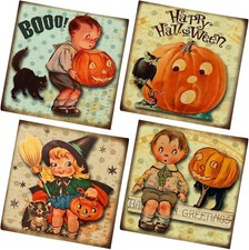 Vintage Halloween Decorations Napkins, 40Pcs 13x13 inches, Multicolor picture