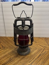 Vtg Antique Dietz Fire King Fire Dept Truck Oil Lantern Red Globe  picture