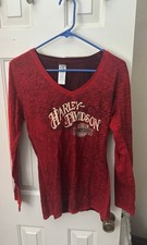 Harley-Davidson Women's Long Sleeve Red Shirt picture