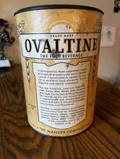 OVALTINE Vintage 1930s  TIN Canister 4 Lbs Hospital Size picture