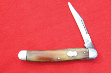 VINTAGE REMINGTON R4005  SINGLE BLADE  RED & CREAM HANDLE KNIFE   REWORKED USER picture