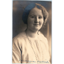 ID'd 1920 Mallick Young Woman Beaded Necklace Bobbed Hair 6