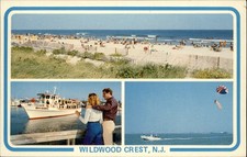 Beach Wildwood Crest New Jersey vintage postcard b209 picture