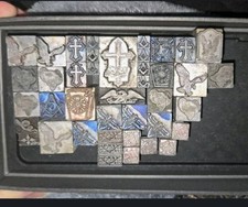 VTG Fraternal Letterpress Printing Blocks 41pc Masonic Keystones Templar Eagles picture