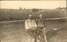 Boon Michigan MI Postal Cancel Boy & Father AMERICANA c1910 RPPC Postcard bhn picture
