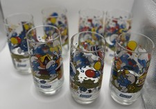 Vintage Peyo 1983 Hardee's SMURF Drinking Glasses Set of 6 picture