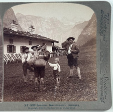 Bavarian Mountaineers in German Alps near the Königssee and Obersee Stereoview picture