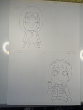 Naruto SD Animation  Cel Anime Art ROCK LEE - NEJI HYUGA Genga Douga  #1 I1 picture