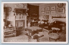 Conwy Wales Postcard Drawing Room Castle Hotel Conwy c1910 RPPC Photo picture