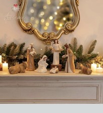 Christmas Nativity Set Indoor: 8-Piece 7.56 Inches Religious Resin Figurines picture