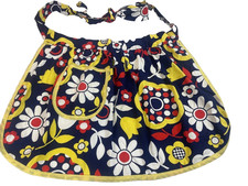 Vintage Handmade Half Waist Pleated Apron w/ Pocket Flower Power Groovy Retro picture