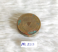Antique Round Brass Mirrored Vanity Box Pill Home Decor Retro Collectible ML233 picture