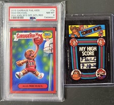 2015 Garbage Pail Kids Mad Michael 30th  #7a Psa 8 Michael Jordan Metallic Red picture