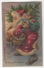  VERY NICE SQUEAKER SANTA POSTCARD CIRCA 1907 picture