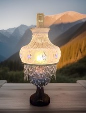 Aladdin 25” Lamp Cobalt Blue Lincoln Drape with M753 Shade & Nickel Hardware picture