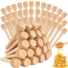 200 PCS Wooden Honey Dipper Sticks, 3 Inch Honey Sticks Mini Honeycomb Sticks... picture