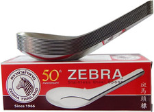 Thai Chinese Asian Stainless Steel Rice Soup Spoon (12 Pack), Silver picture