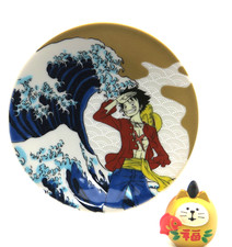 Monkey D. Luffy ONE PIECE Plate Kutani Ware Big Wave Japan Rare picture