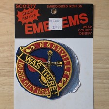 New NOS VINTAGE Patch -Nashville I Was There Music City USA Guitar & Banjo  picture