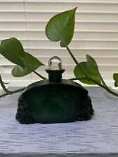 Art Deco Dark Green Glass Bohemia Perfume Bottle picture