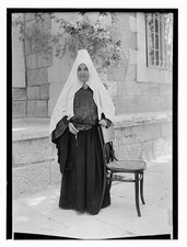 Ruth the Moabitess Palestinian Woman Traditional Dress Headscarf 1925-1946 picture