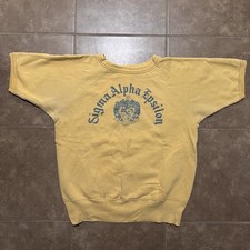 1950’s Hanes Flock Print Sigma Alpha Epsilon SweatShirt  Size L 20x22 picture