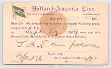 1909 Holland America Line Freight Notice SS Potsdam NYC to John Stallwell NY picture