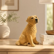 Vintage Seated Ceramic Golden Retriever Figurine- 5.5 In picture