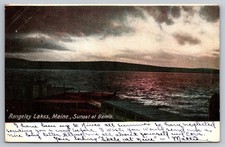1906 Rangeley Lakes. Sunset on Bemis, Maine Postcard. picture