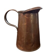 Antique Standard NY Kissam Copper Pitcher With Handle Patina Rustic Farmhouse picture