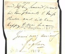 GB CRIMEAN WAR *Fitzroy Somerset* 1855 & *Raglan* Autographs MATCHED PAIR MS2428 picture
