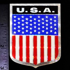 U.S.A. American Flag Original Vintage Racing Decal/Sticker Patriotic NHRA Nascar picture
