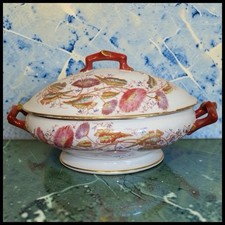 Antique 19th C. French George Dreyfus Porcelain Tureen - Japonisme Floral Art picture