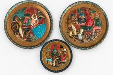 Vintage Peerage England Tavern Pub Wall Plaques Hand Painted Metal Set of 3 picture