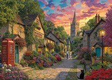 Jigsaw Puzzles for Adults 1000 Pieces - Church Lane, Village Church Puzzle for A picture