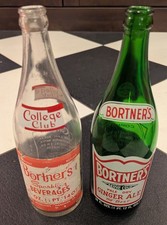 Vintage Bortner's Hanover PA Soda Bottle Pair 28oz Ginger Ale College Club ACL picture