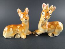Deer Fawns Salt and Pepper Shakers Ceramic Japan Vintage  picture