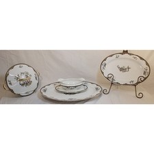 Antique Noritake Navarre 4Pc Serving Set 1921 Bird Tureen Gravy Boat Platters picture