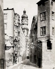 Seilergasse Innsbruck Old Town Street Scene City Tower Signs Vtg. Photo 19thC. picture