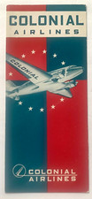 Oct 1942 Colonial Airlines Schedule Timetable Card NY Albany Montreal WW2 era picture