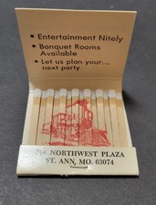 Vintage Unstruck Feature John Henry's Railroad Restaurant Matchbook St. Ann MO picture