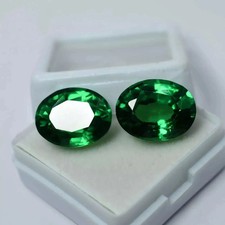 Natural Colombian Emerald Pair 19.60 Ct Loose Gemstone EGL CERTIFIED Oval Cut picture