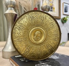 Vintage Guildcraft Chicago Brass Decorative Storage Tin Classical Floral Design picture