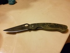 Spyderco 4 in liner lock   S30V, G10 Digital Camo ( snapped tip then repaired ) picture