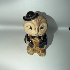 Vintage anthropomorphic ceramic Owl Bird Japan Gentleman Suit Figure picture