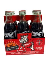 Coca-Cola 1994 Arkansas Razorbacks National Champions Classic Bottles 6-Pack GC picture
