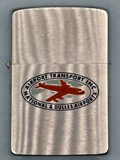 Vintage 1962 National & Dulles Airport Advertising Chrome Zippo Lighter NEW picture
